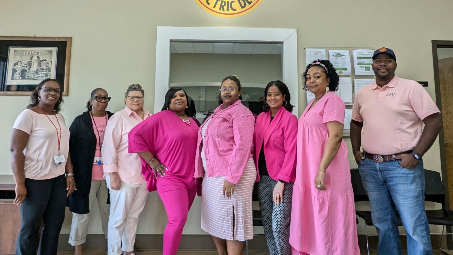 Aberdeen, Amory departments support breast cancer cause